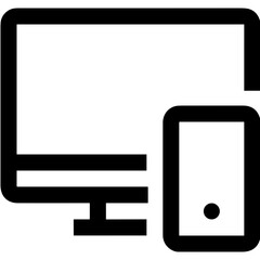 Computer technology icon symbol vector image. Illustration of the dekstop monitor display design image