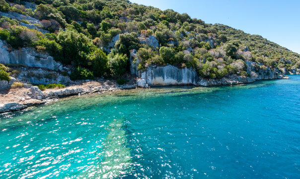 The submerged city of Kekova, Antalya, T&uuml;rkiye
