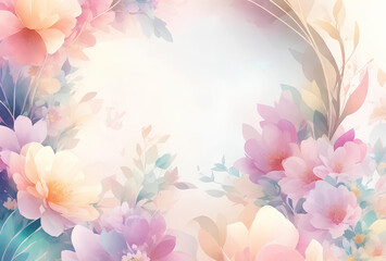 Colorful watercolor floral background . AI