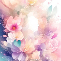 Colorful watercolor floral background . AI