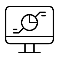 Computer technology icon symbol vector image. Illustration of the dekstop monitor display design image