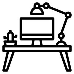 Computer technology icon symbol vector image. Illustration of the dekstop monitor display design image