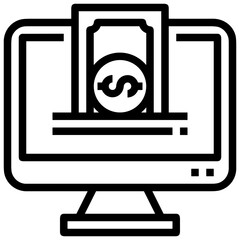 Computer technology icon symbol vector image. Illustration of the dekstop monitor display design image