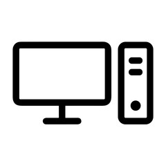 Computer technology icon symbol vector image. Illustration of the dekstop monitor display design image