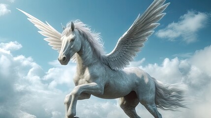 Stunning Image of a Majestic Winged Horse - The Mythical Pegasus in Flight 