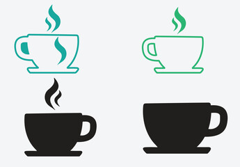 coffee cup icon set illustration. cup a coffee sign and symbol