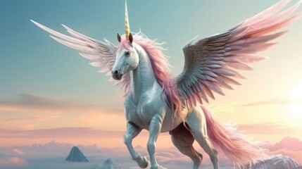 Unmasking the Mythical and Enigmatic Real Unicorn. A Legendary Creature of Fantasy - obrazy, fototapety, plakaty