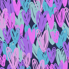 Abstract seamless pattern with heart. Pattern for textiles, fabrics, clothes, backpacks, web, bed linen, wrapping paper.