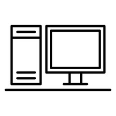 Computer technology icon symbol vector image. Illustration of the dekstop monitor display design image