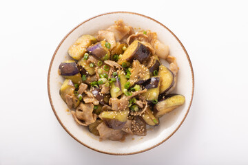 豚バラ肉となすの味噌炒め