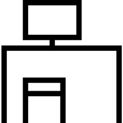 Computer technology icon symbol vector image. Illustration of the dekstop monitor display design image