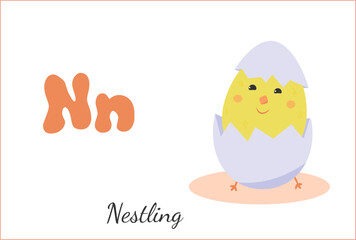  nestling  letter N English alphabet