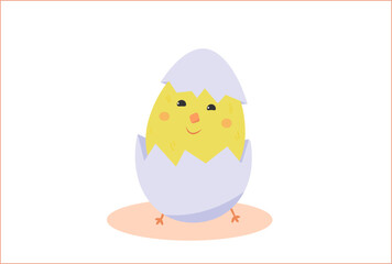 small yellow chick from an egg