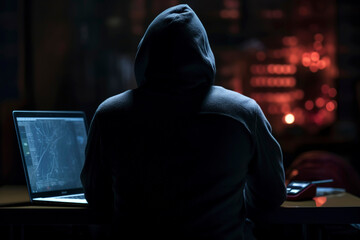 Generative AI illustration of a mysterious cybercriminal hacker