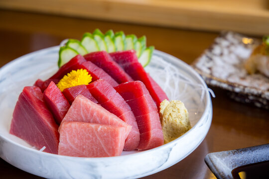 Slice of the toro sashimi