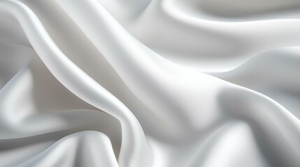 Close-up of Smooth White Fabric. Fabric Texture Background Wallpaper. generative AI