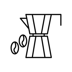 moka pot line icon