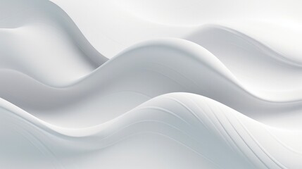 White Wave - Abstract Three-Dimensional Background with Geometric Curve Shapes and Textures of Waves and Technology