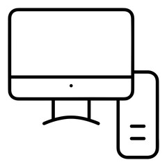 Computer technology icon symbol vector image. Illustration of the dekstop monitor display design image