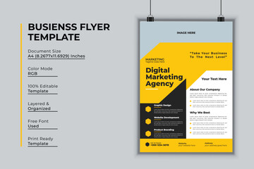 Fototapeta na wymiar Digital marketing agency flyer design vector template