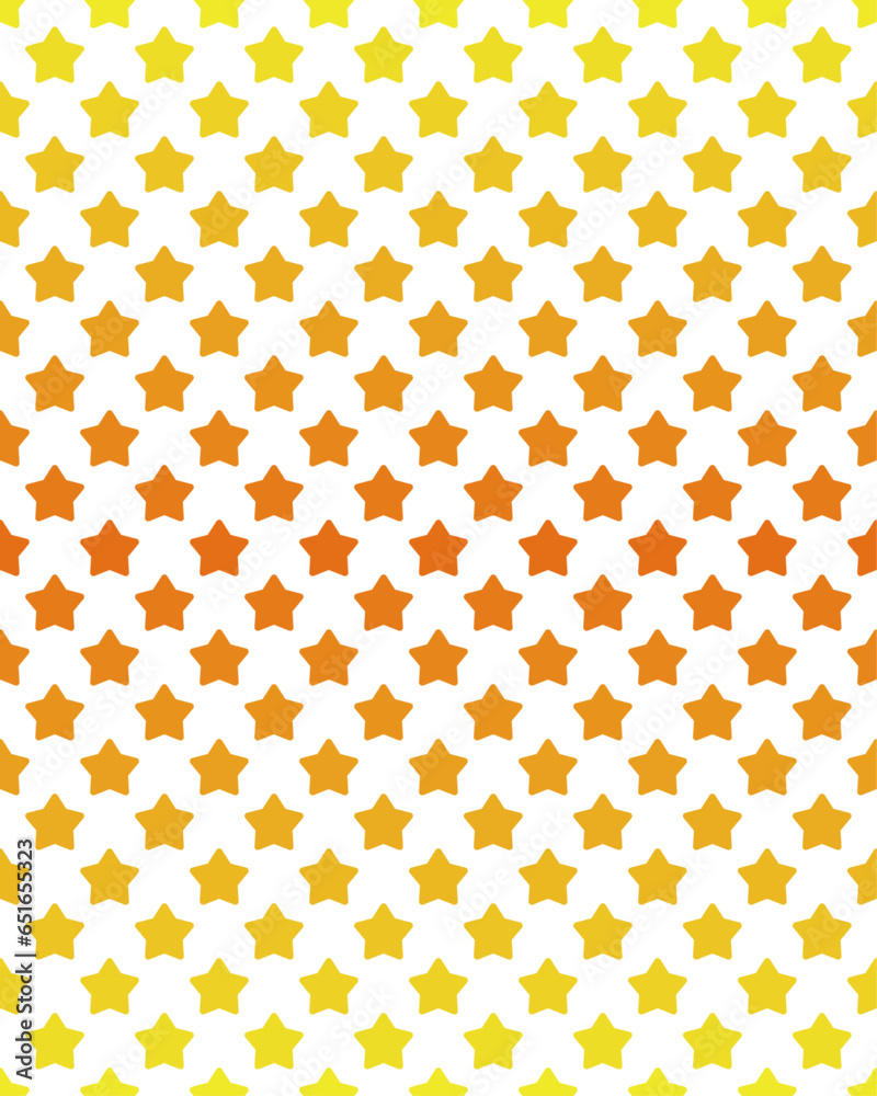 Poster gradient color transition of stars. orange-yellow stars on a white background.