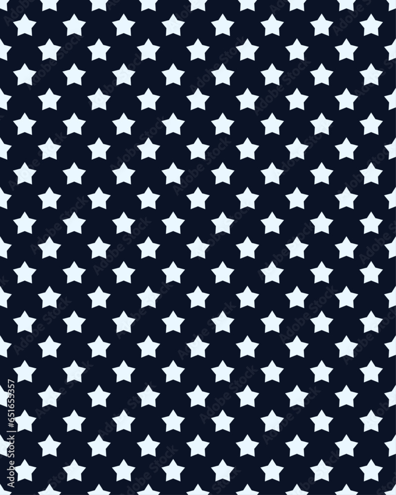 Poster white stars and blue background. vector seamless background of stars. a pattern with identical repea
