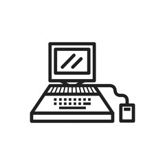 Computer technology icon symbol vector image. Illustration of the dekstop monitor display design image