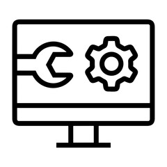 Computer technology icon symbol vector image. Illustration of the dekstop monitor display design image