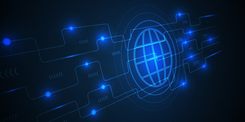 Abstract lines and dots connect background. Technology connection digital data and big data concept.