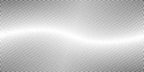 Gradient monochrome background with half tone wavy pattern on a white background. Vector