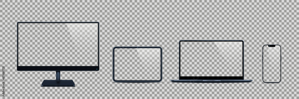 Poster screen mockup. desktop monitor, tablet, phone or pc device, blank website on notebook. advertising o