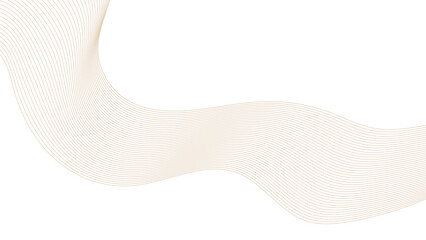 Abstract vector wavy lines flowing smooth curve gold gradient color on transparent background in concept of luxury,Technology abstract lines on white background. 