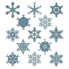 set of snowflakes