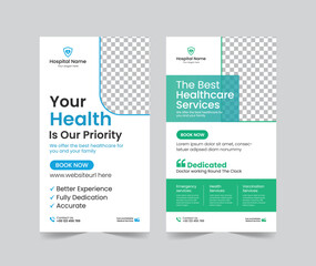Medical healthcare social media stories post template design, medical social media stories template, promotional medical story web banner for hospital, medical stories post template for clinic