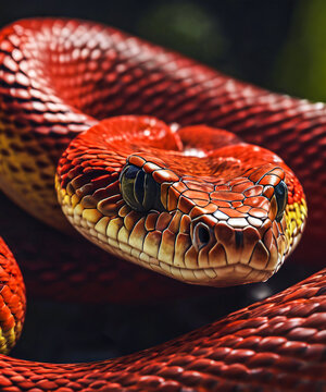 close up of a red rattlesnake Genertaive ai