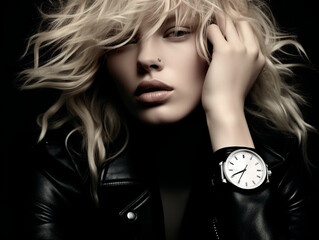 portrait of a woman with a watch