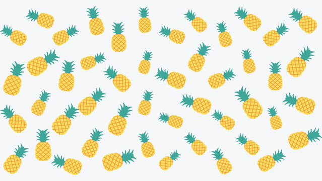 Fun pineapple  pattern vector illustration. Abstract pineapple pattern background. Good for wallpaper or textile fabric