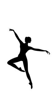 Silhouette of balerina player vector