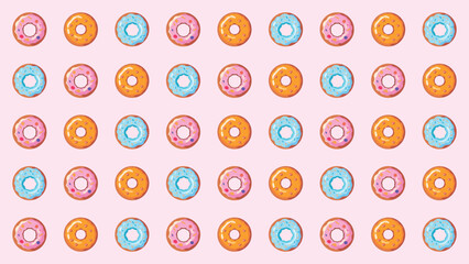 Fun donut pattern vector illustration. Abstract donut pattern background. Good for wallpaper, textile fabric, etc.