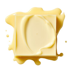 A Pat of Butter Isolated on a Transparent Background