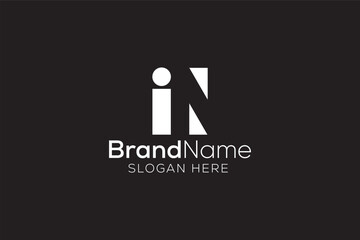Vector awesome minimalist Trendy letter I N logo design