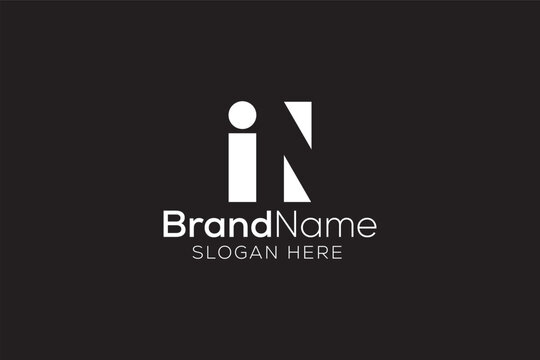Vector awesome minimalist Trendy letter I N logo design