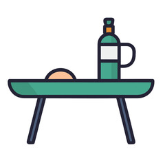 Illustration of a bottle on a table to generated AI