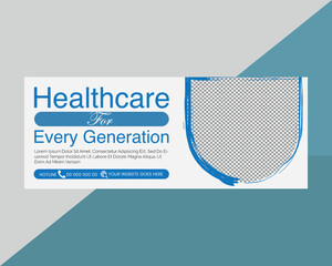 Flat medical care Facebook cover Design
