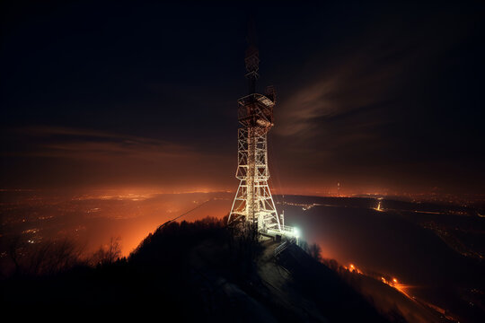 Electric tower against the background of the evening sky, energy crisis 1