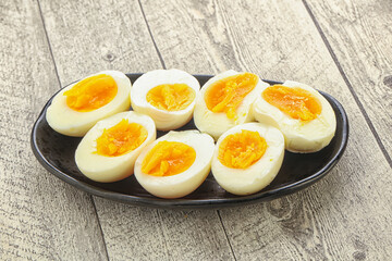 Boiled chicken egg for breakfast