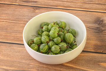 Natural ripe gooseberry heap in the bowl