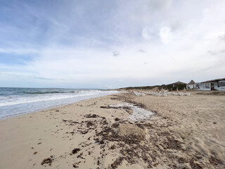 Ibiza, Spain - September 02, 2023 : View of Es Cavallet beach