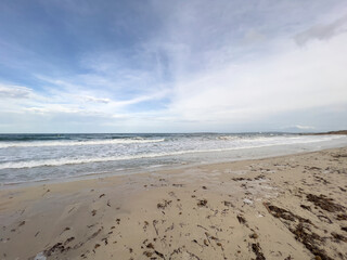 Ibiza, Spain - September 02, 2023 : View of Es Cavallet beach
