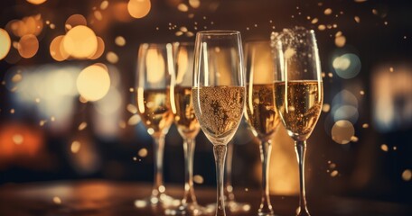 Joyful individuals raising a toast with champagne, celebrating new beginnings